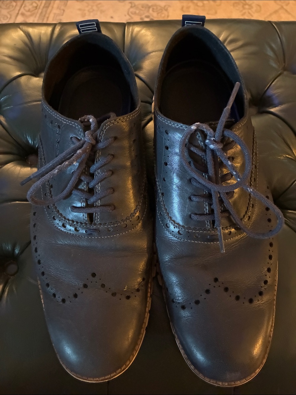 Cole Haan Original Grand Wingtip Oxford Navy Leather Shoes